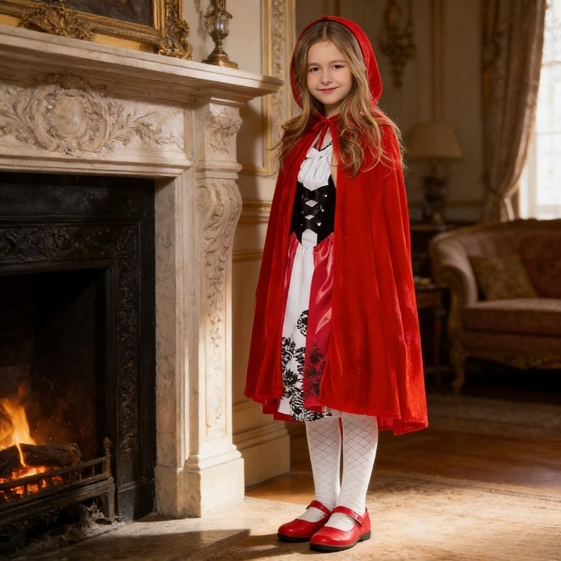 

Костюм Красной Шапочки для выступлений, платье для девочек на бал, тематическое платье для фестиваля, праздничное платье для кроссдрессинга и выступлений