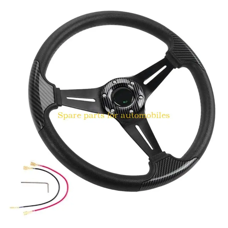 

H58F 14-дюймовый гоночный руль 345 мм с текстурой из углеродного волокна, подходит для автомобилей и симуляторов