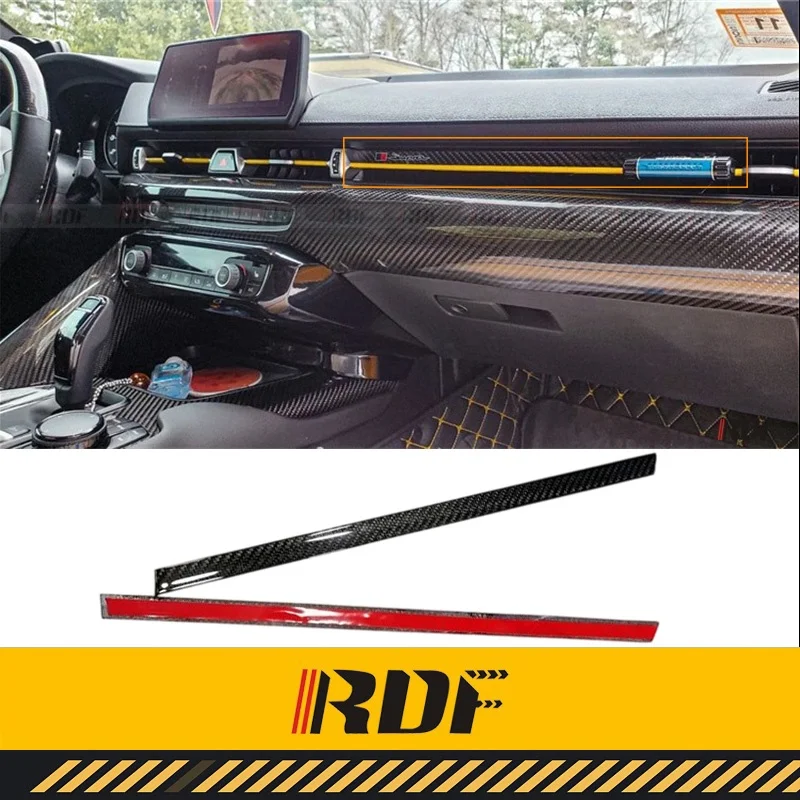  Suitable for Toyota Supra A90 Carbon Fiber Interior Air Outlet Decorative Strip Patch Car Dashboard Center Console Strip Trim