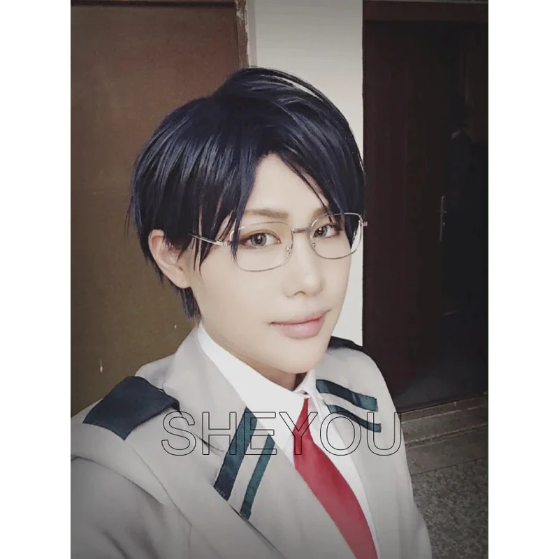 

Высокое качество Tenya Iida My Hero Academy 2021, костюм для косплея, парик для Хэллоуина, термостойкое волокно, парики из волос
