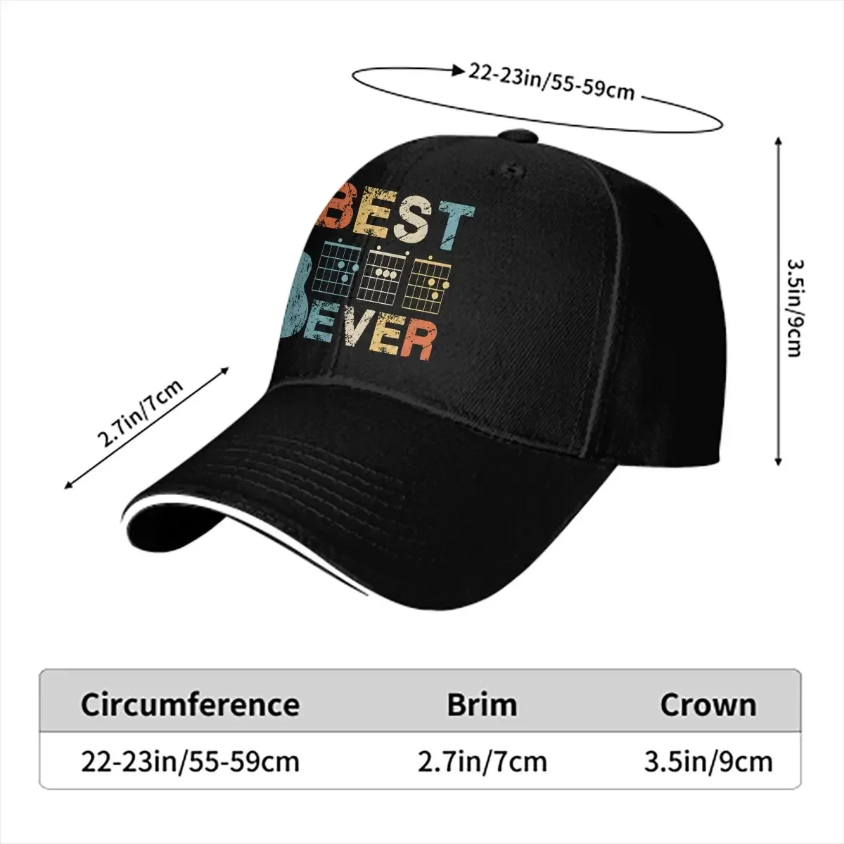 Best Dad Ever Guitar Chords Musician Baseball Caps Peaked Cap Father Day Sun Shade Hats for Men Women