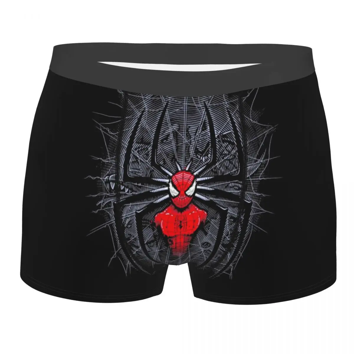 Custom Spider Man Underwear Men Stretch Web Boxer Briefs Shorts Panties Soft Underpants For Male