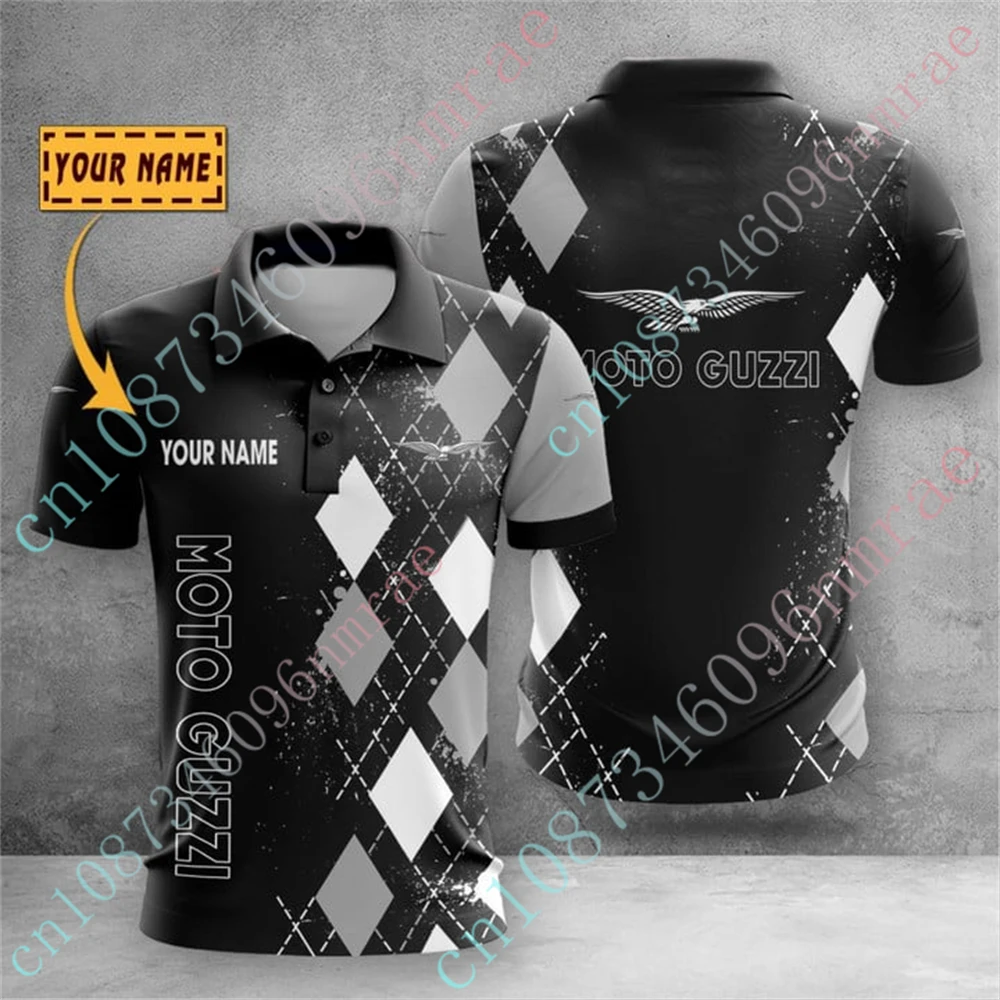 Moto Guzzi Clothing Casual T Shirt For Men Harajuku Golf Wear Unisex Short Sleeve Top Anime Polo Shirts And Blouses Custom Logo