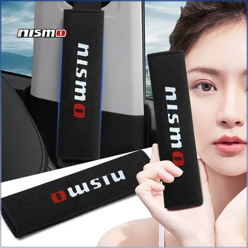 2Pcs Car Seat Belt Cover Shoulder Protection Pads Accessories for Nissan X-trail Qashqai Note Juke Sentra Patrol Leaf Hub Caps