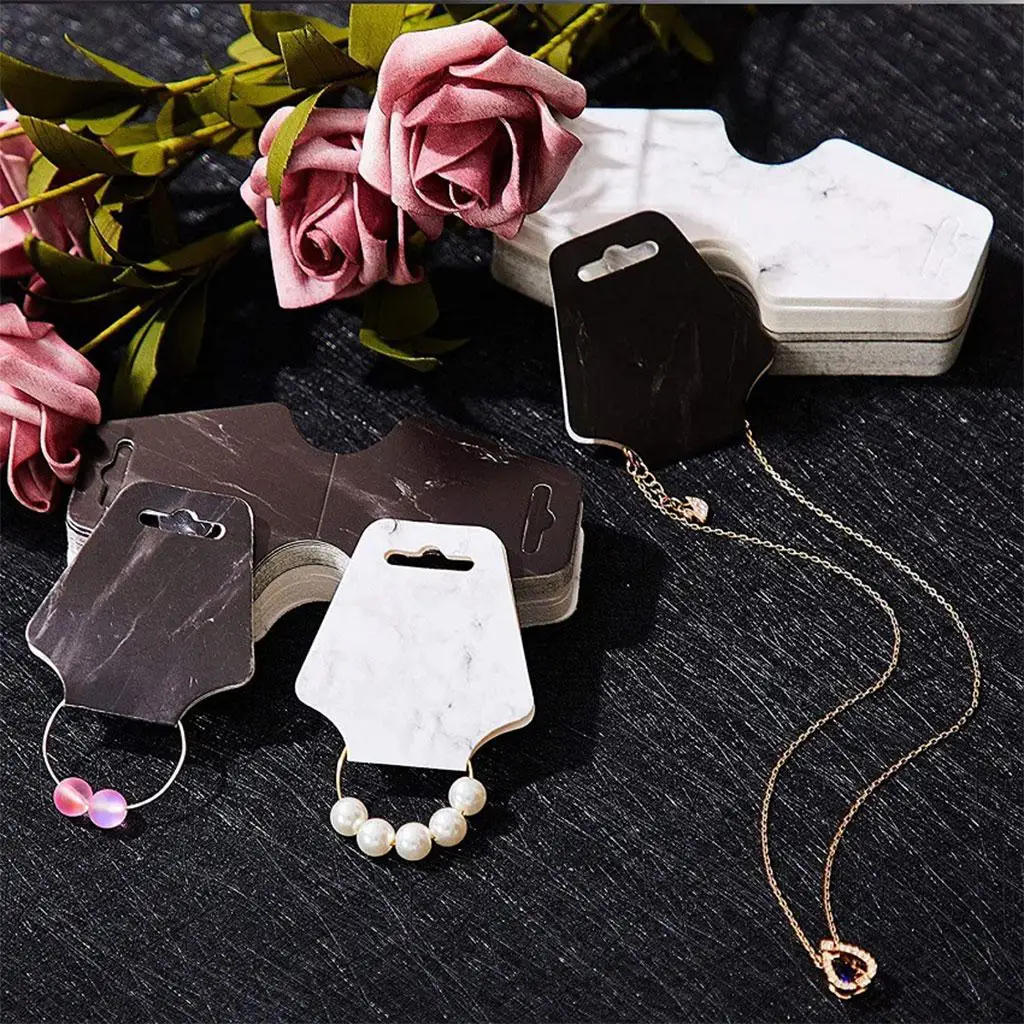 800 Pieces Necklace Display Cards Kraft Paper Price Label Tag Display Card Holder Jewelry Tags for Earrings Studs