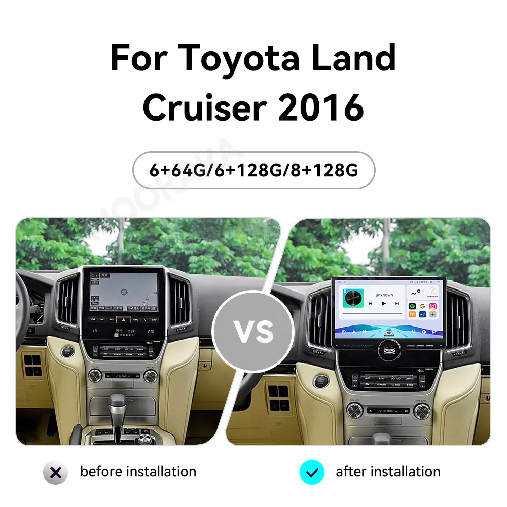 11.5'' Single knob Android 15 Auto Radio For Toyota Land Cruiser 2016 Multimedia Navigation Car Stereo Receiver player Head Unit