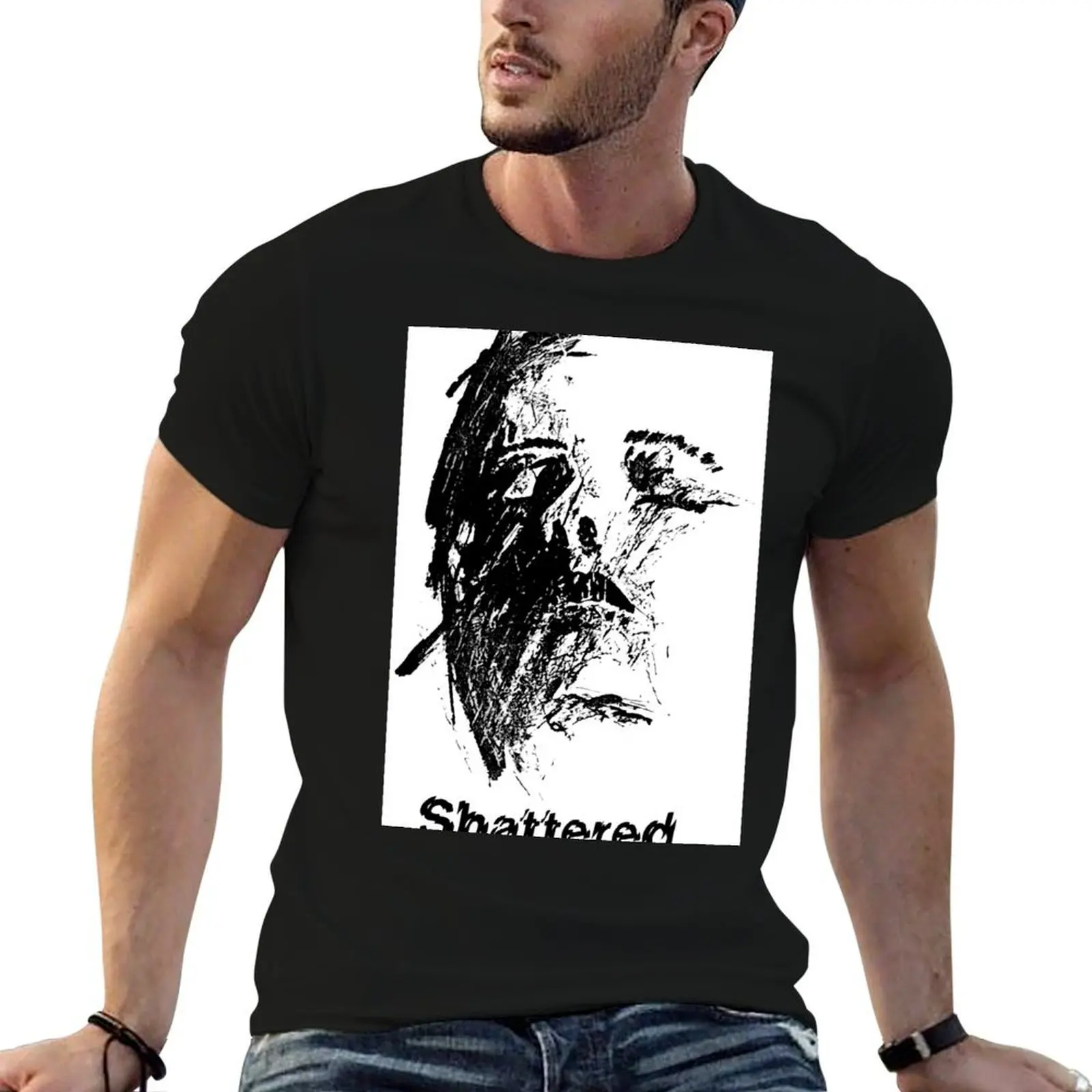 Shattered face T-Shirt summer clothes cute clothes mens graphic t-shirts anime