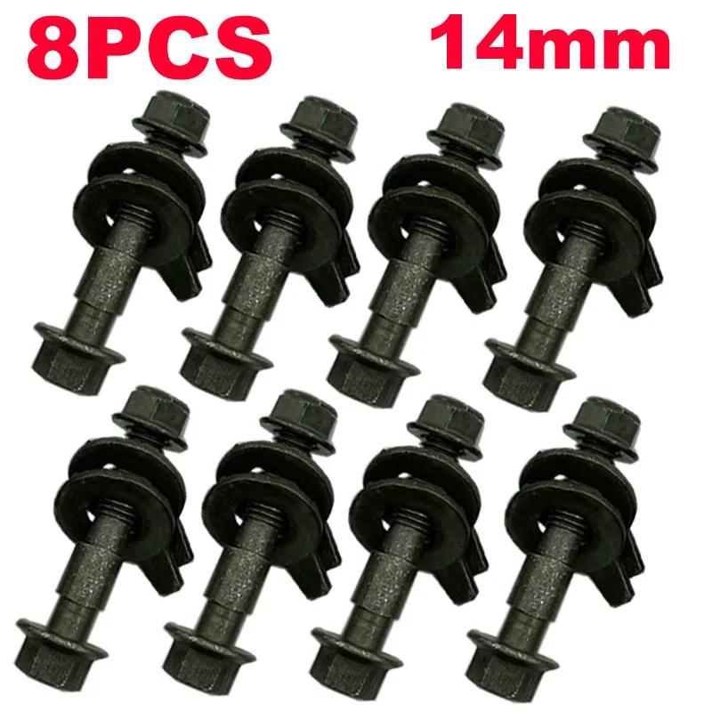 8PCS Nuts & Bolts 14mm 10.9 Level Screw Camber Bolt Car Wheel Alignment Arc Screw Eccentric Screw Adjustment Repair Tools