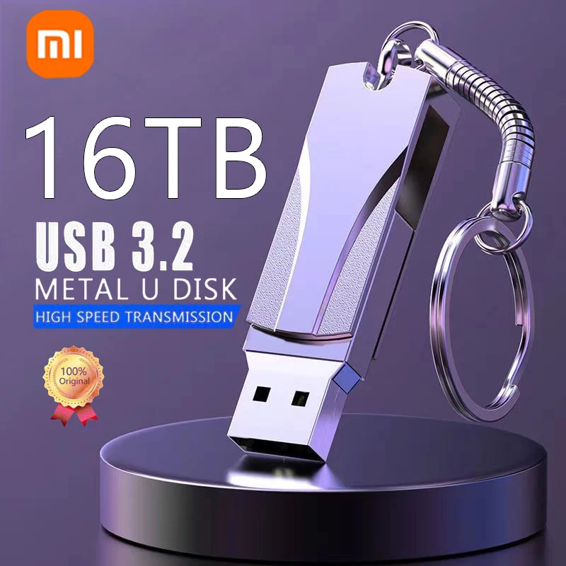 Xiaomi 16TB Flash Drive Usb 3.2 Trasferimento di metalli ad altissima velocità U Disk Pen Drive 8TB Tipo C impermeabile Disco SSD USB Drive Disco