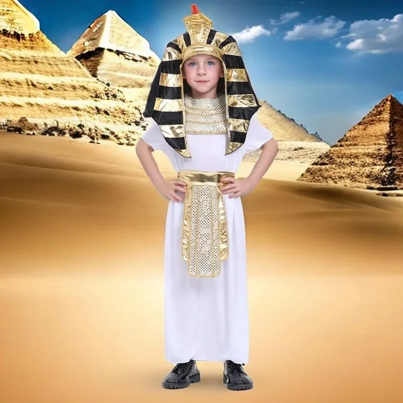

Kids Halloween Cosplay Costumes Ancient Egypt Egyptian Pharaoh Cleopatra Dress Cosplay Prince Princess Fancy Carnival Party 2025