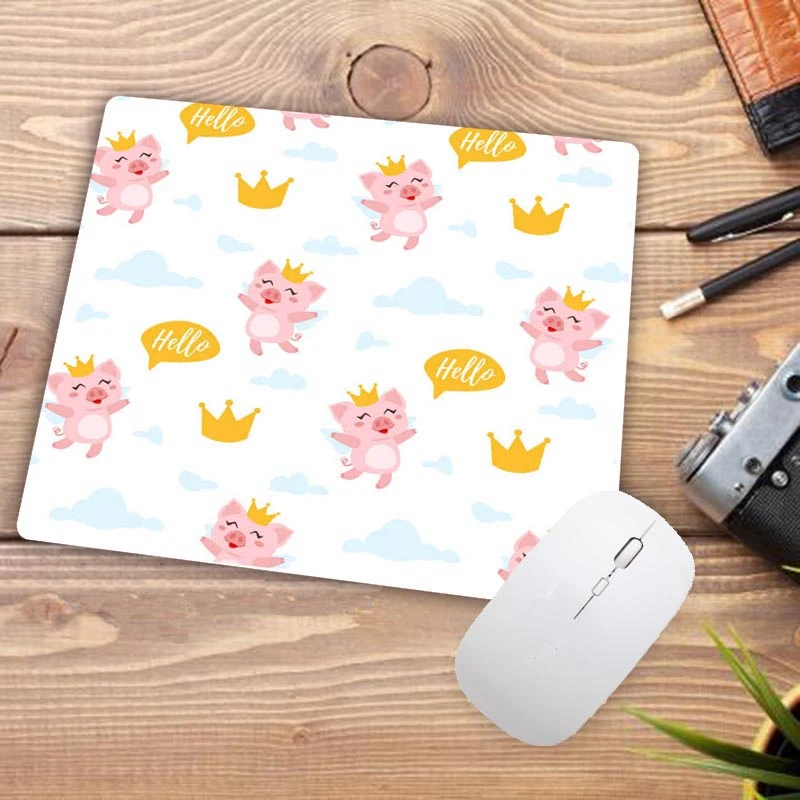 Big Promotion Notebook Computer Mouse Pads Pink Pig And Cat Animal Mice Pad Gamer Play Mats Small Size For 260 210 3mm