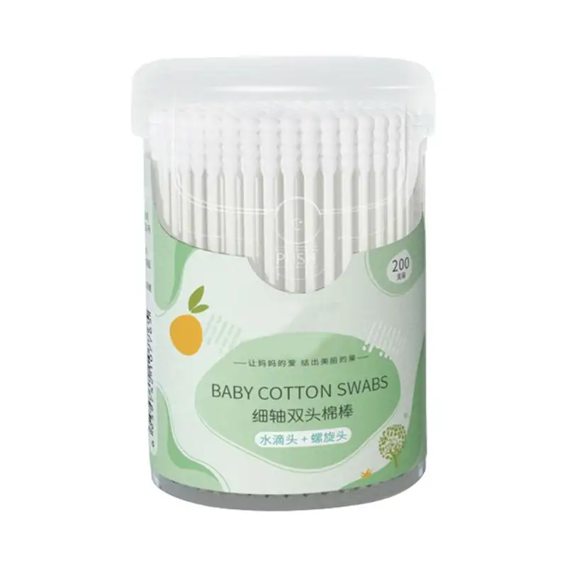 

Baby Cotton Swabs Cotton Buds Double Headed Baby Swab Soft Cotton Buds Baby Ear Cleaner With Paper Sticks Highly Water Absorbent