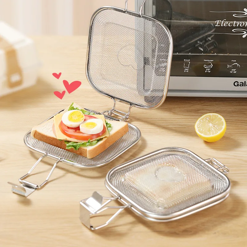 Stainless Steel Sandwich Maker Panini Press Mold Bread Toasting Mesh Clip Breakfast Machine Kitchen Oven Cake Baking Tools