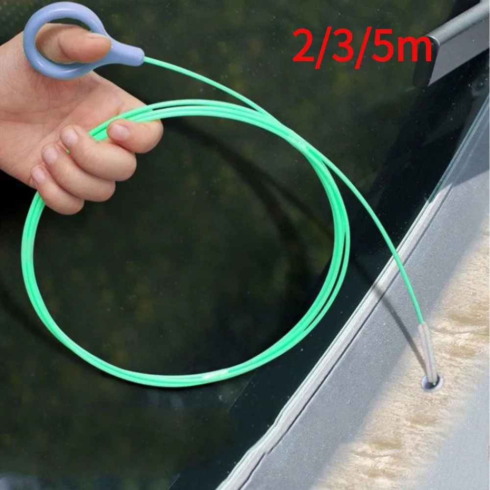 Escova de Limpeza para Drenos de Carro 2-5M, Desentupidor de Esgoto Automotivo, Escova Espiral para Limpeza de Tubos de Carro com Mangueiras Longas