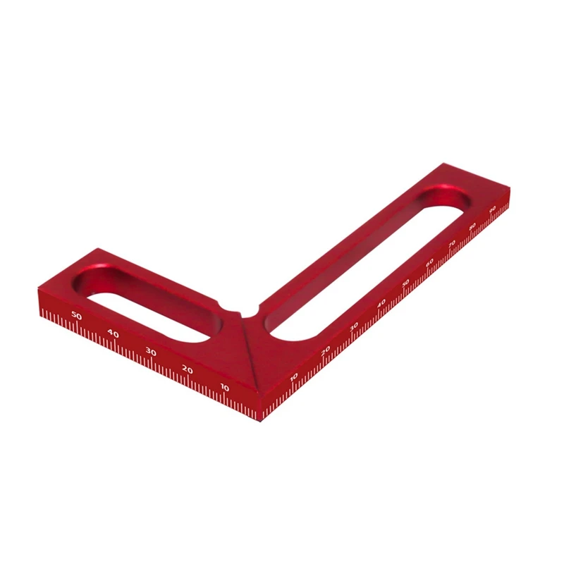 Woodworking Right Angle Ruler Carpenter Square Measuring Ruler 90° Right Angle Calibrator For Wood Work Projects Red 100Mm