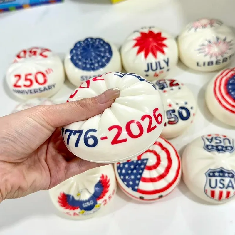 250th Anniversary Limited Edition Squishy, American Themed Bread-shaped Slow Rebound TPR Sensory Stress Relief Toy