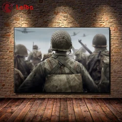 Diamond Painting soldier back going to battle peace mood ww2 5d Cross Stitch Diamond Embroidery Mosaic Gift Home Decor Picture