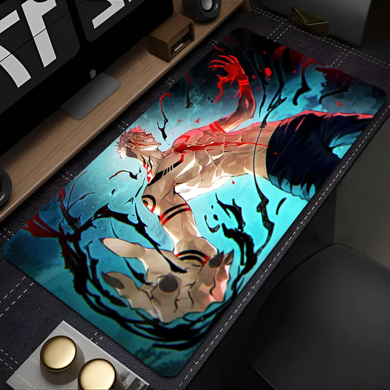 Anime Sukuna Mouse Pad 900x400 PC Cool Gamer Cabinet Mousepad XL J-jujutsu K-kaisen Keyboard Rug Laptop Gaming Extended Desk Mat