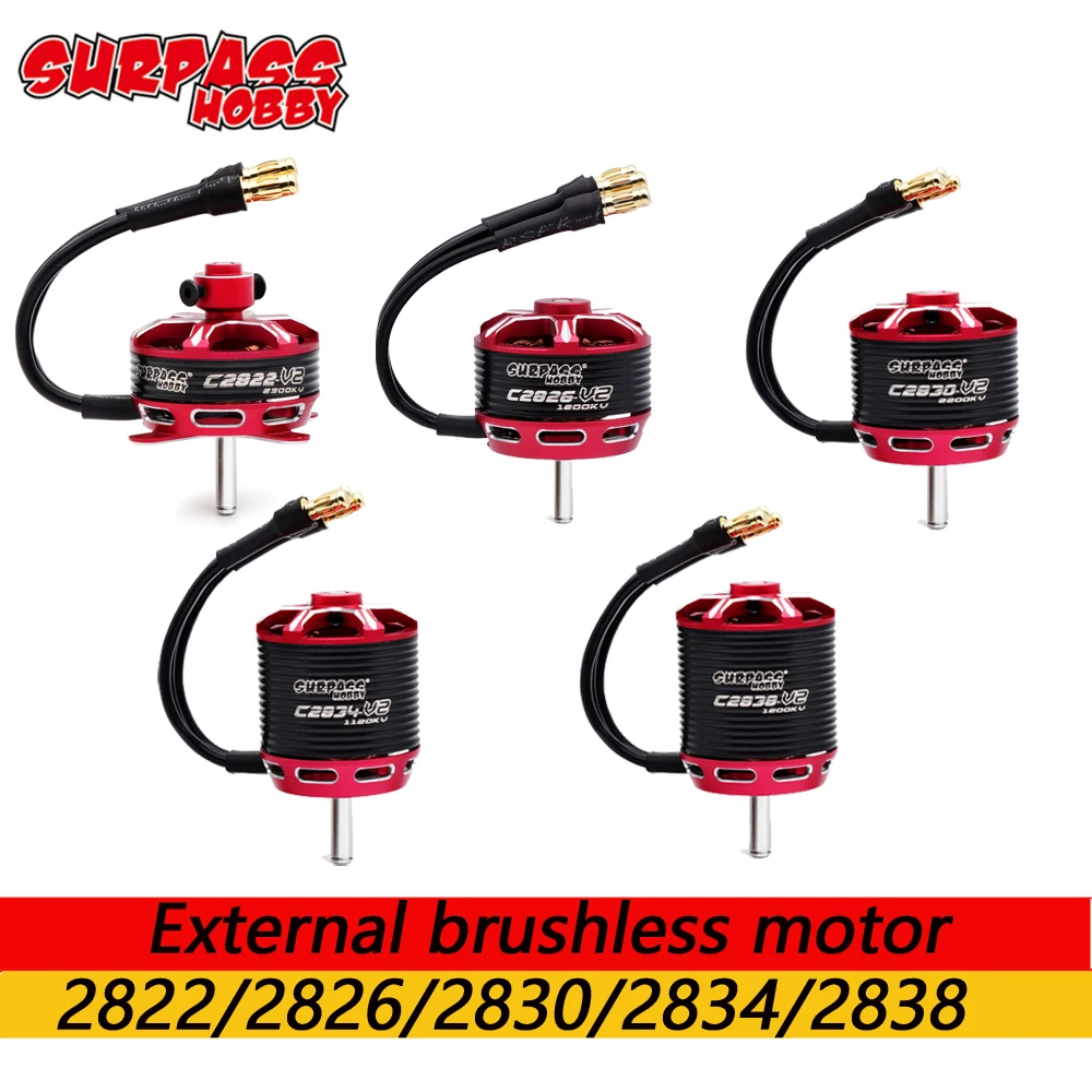 

SURPASS HOBBY C2822 2826 2830 2834 2838 V2 Outrunner Brushless Motor for RC Fixed-wing Quadcopter Drone Plane Model Accessories