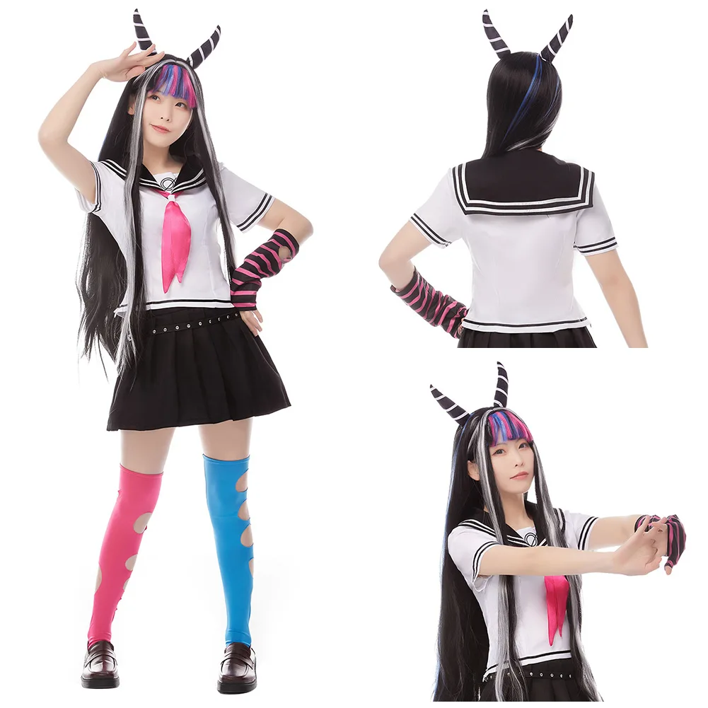 Traje de Super Dangan Ronpa 2 para niñas y mujeres, conjunto completo de Cosplay de Anime, falda, Mioda Ibuki, hecho a medida, para Halloween