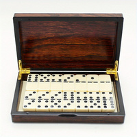 Classic Six-Dot Premium Wooden Domino Set for Family Fun with Elegant Storage Box, Travel-Friendly