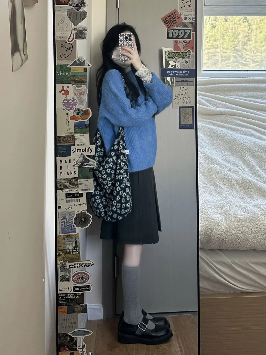 

Корейский комплект из двух предметов: свитер с цветочным принтом и базовый слой, удобный весенний модный женский костюм с цветочным узором