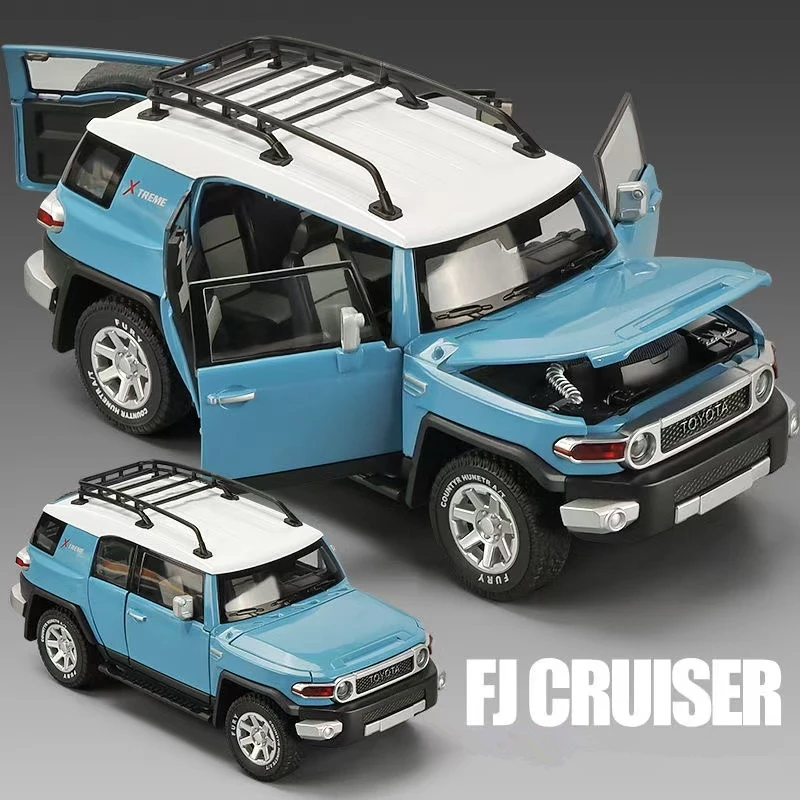 1:24 TOYOTA FJ Cruiser Alloy Car Model Diecast & Toy Metal Off-road Vehicles Car Model Sound and Light Simulation Childrens Gift