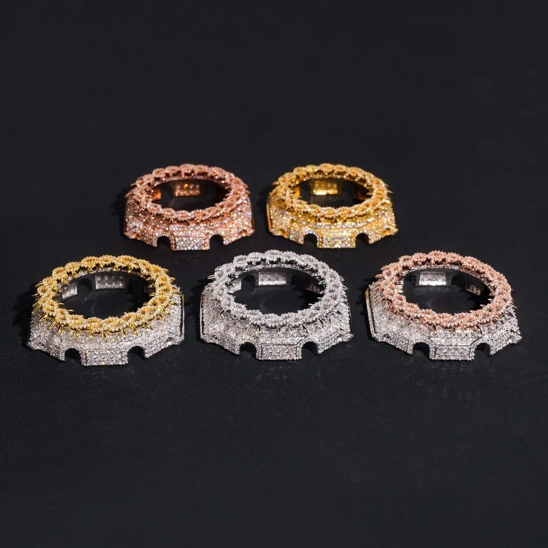 LYEE CYEE Gear-Edge Watch Case: Iced with Moissanite, Hip-Hop Style in Gold/Silver/Rose Gold. 5pc Set for G-Shock in Premium Cas view 6