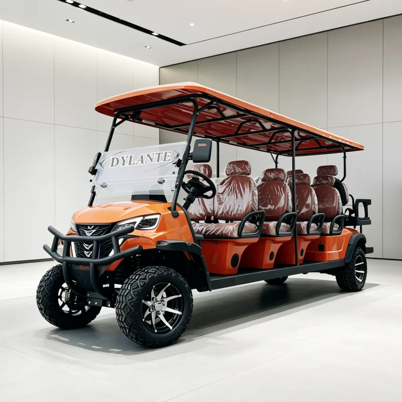 2026 4WD New Energy 2 4 6 8 10 Seater Customized 48/60/72V Lithium Ion Battery 4000W/5000W/7000W Electric Golf Carts