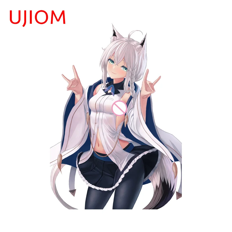 UJIOM Shirakami Fubuki Girl Form Wall Sticker Waterproof Computer Cooler Light Switch Vinyl Decal Suitable For Table Decoration
