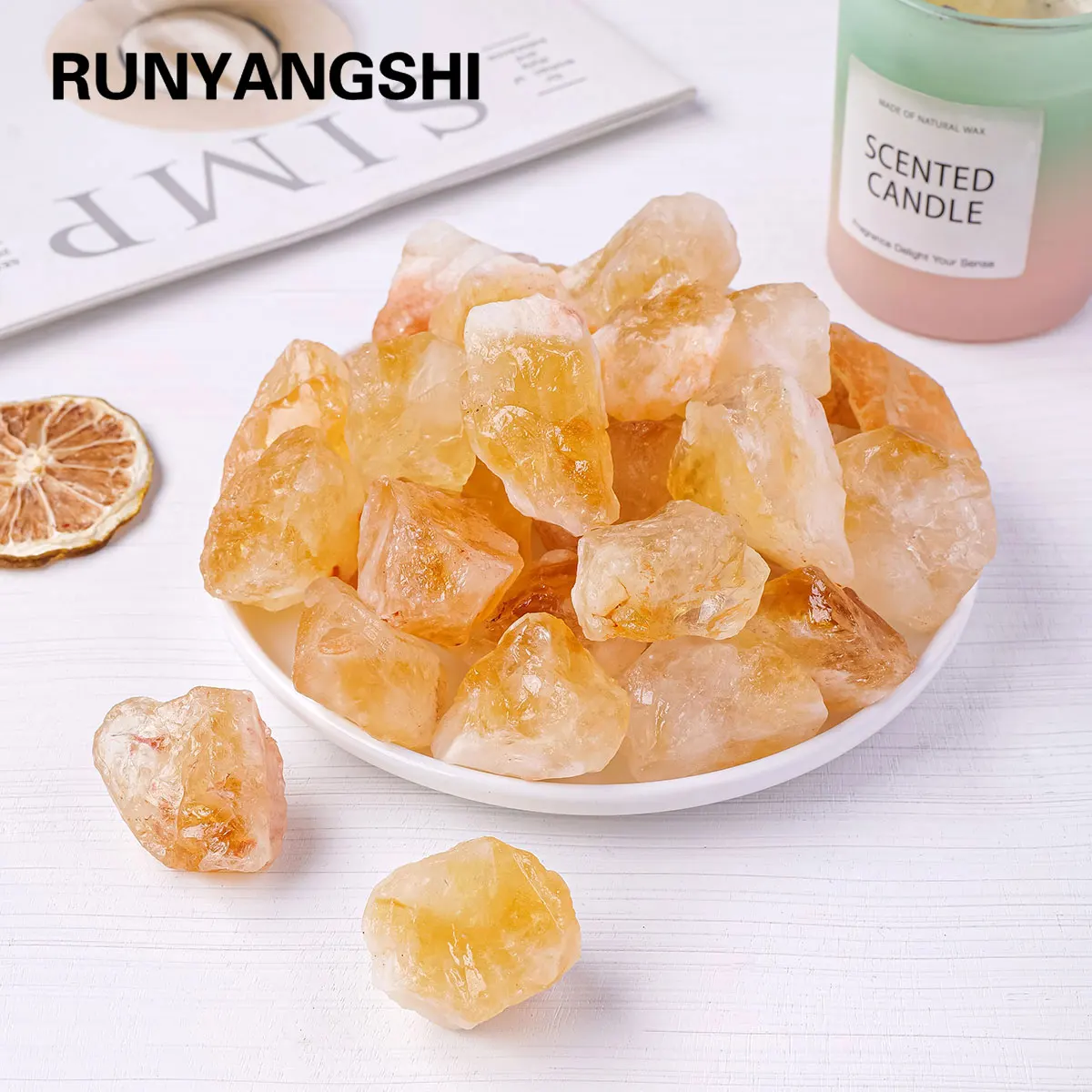 50g/Bag Natural Brazil Citrine Raw Stone Rough Yellow Quartz Unpolished Home Garden Decoration Ornaments