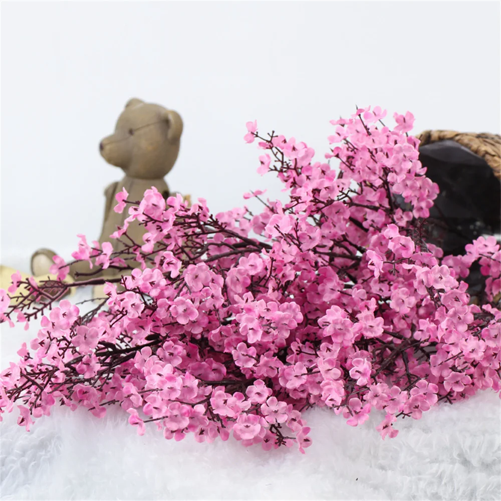 Artificial Plants Beautiful Blue BabysBreath Christmas Decor Fake Plastic Flowers for Home Wedding Bridal Festival Party Vase
