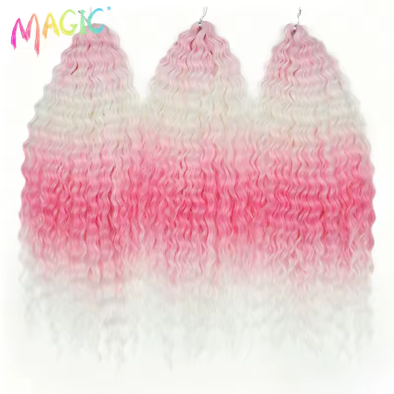 Magic Ariel Curl Hair Water Wave Twist Crochet Hair Synthetic Braid Hair Ombre Blonde 22 Inch Deep Wave Braiding Hair Extension - Image 67