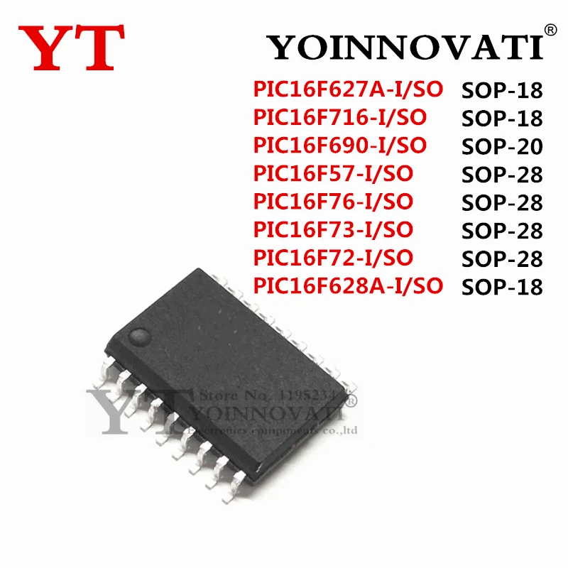 5PCS PIC16F627A-I/SO PIC16F716-I/SO PIC16F690-I/SO PIC16F57-I/SO PIC16F76-I/SO PIC16F73-I/SO PIC16F72-I/SO PIC16F628A-I/SO