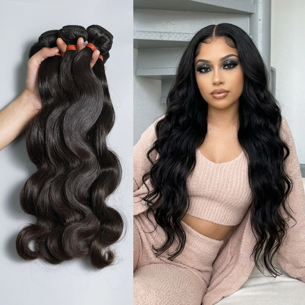 10-40 Inch Body Wave 100% Human Hair Wig Bundles 3/4 PcsBrazilian Remy Hair Extensions Natural Black Hair Weave Bundles