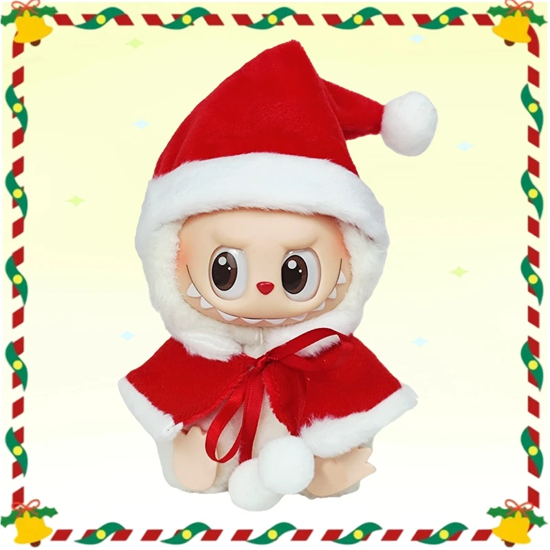 

Doll Clothes For 15-17CM Labubu Clothing Merry Christmas Hat Scarf Elk Snowman Set Mini Plush Doll Accessory New Year Dress Gift