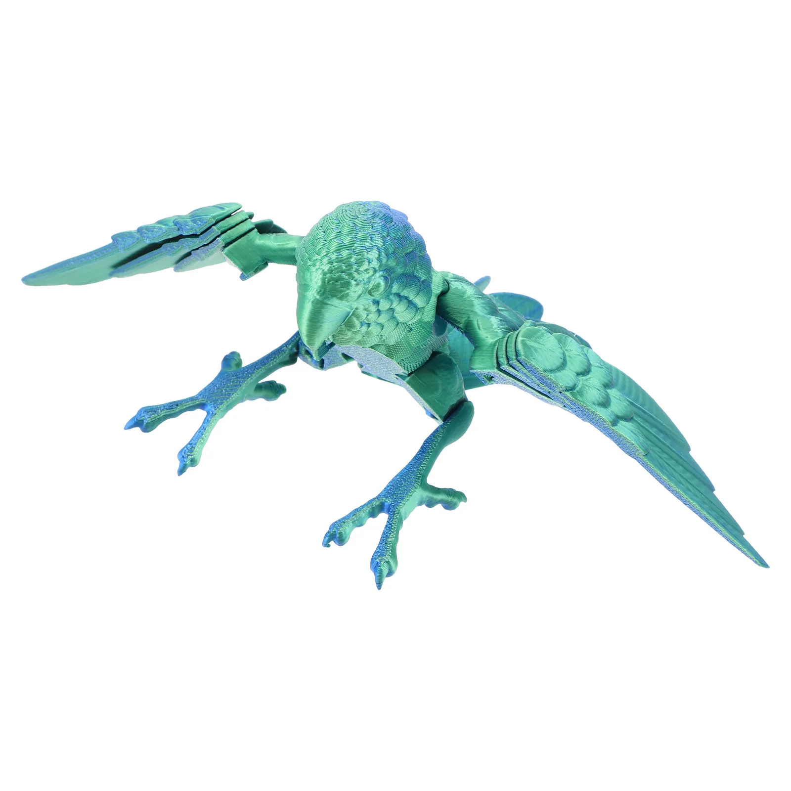

3D Printed Realistic Parrot Statue with Movable Wings Flexible Joints for Kids Home Office Desk Decor Articulated Bird