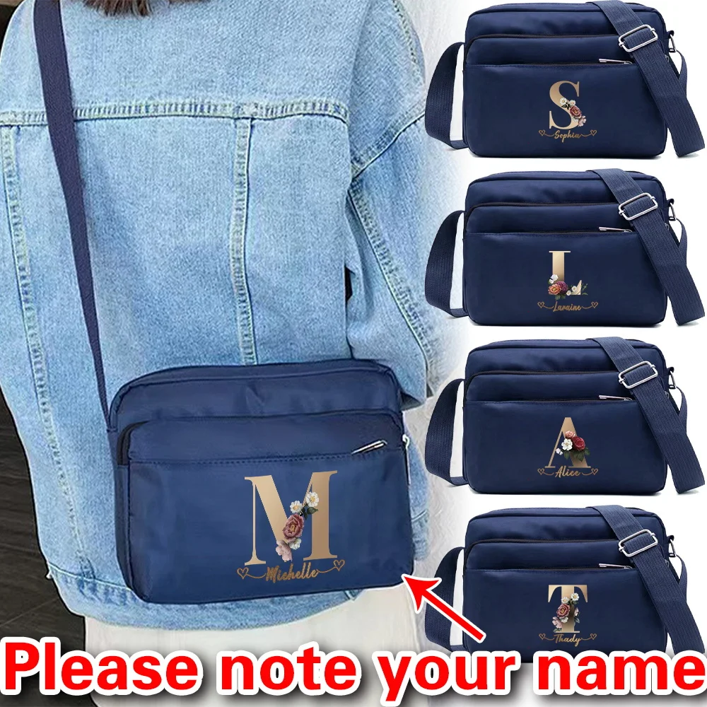 

Personalized Custom Blue Shoulder Crossbody Bag High-quality and Durable Purple Women's Multi-layer Storage Bag Durable