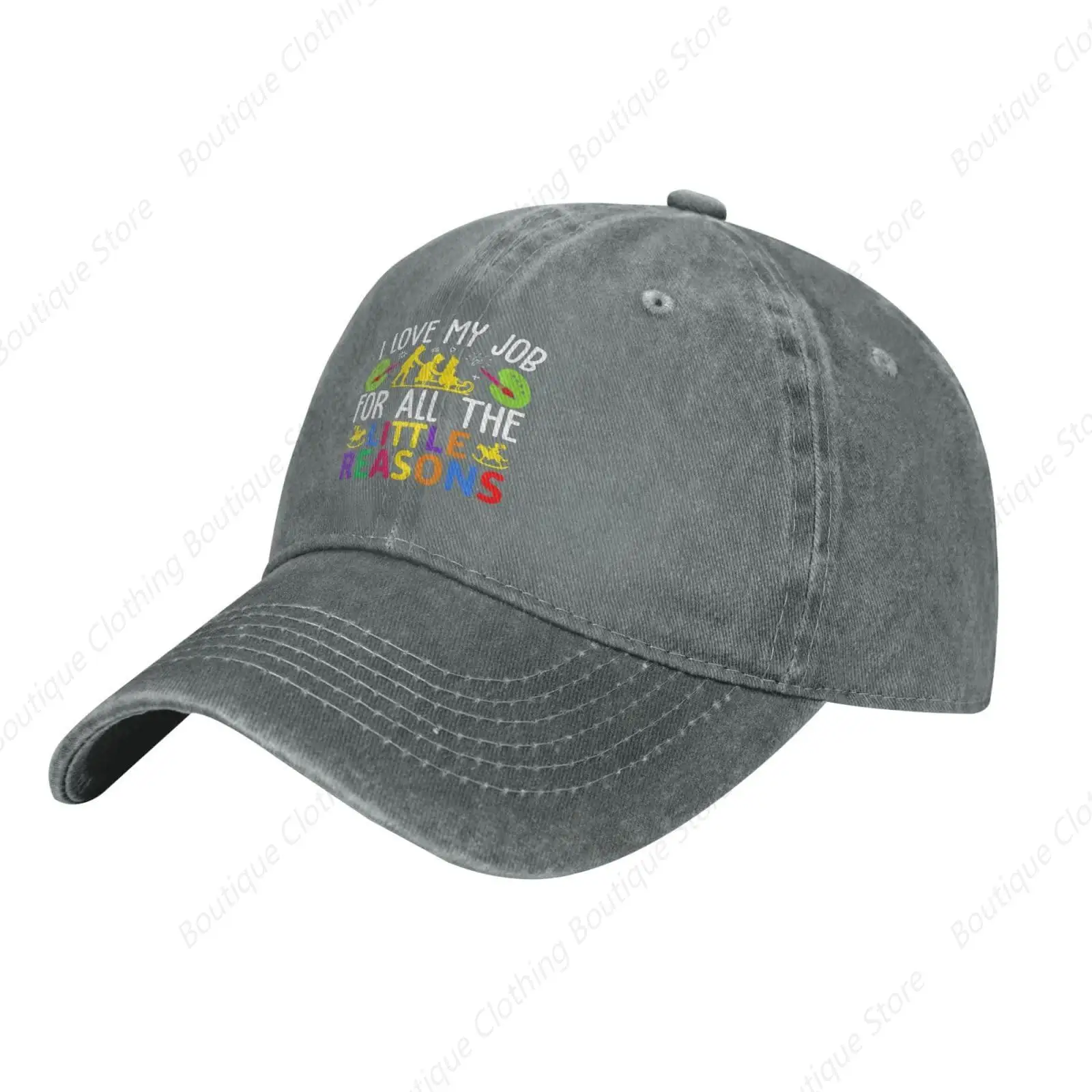 Vintage I Love My Job for All The Little Reasons Baseball Caps for Men Women Hat Adjustable Cowboy Hats Baseball Cap Gray