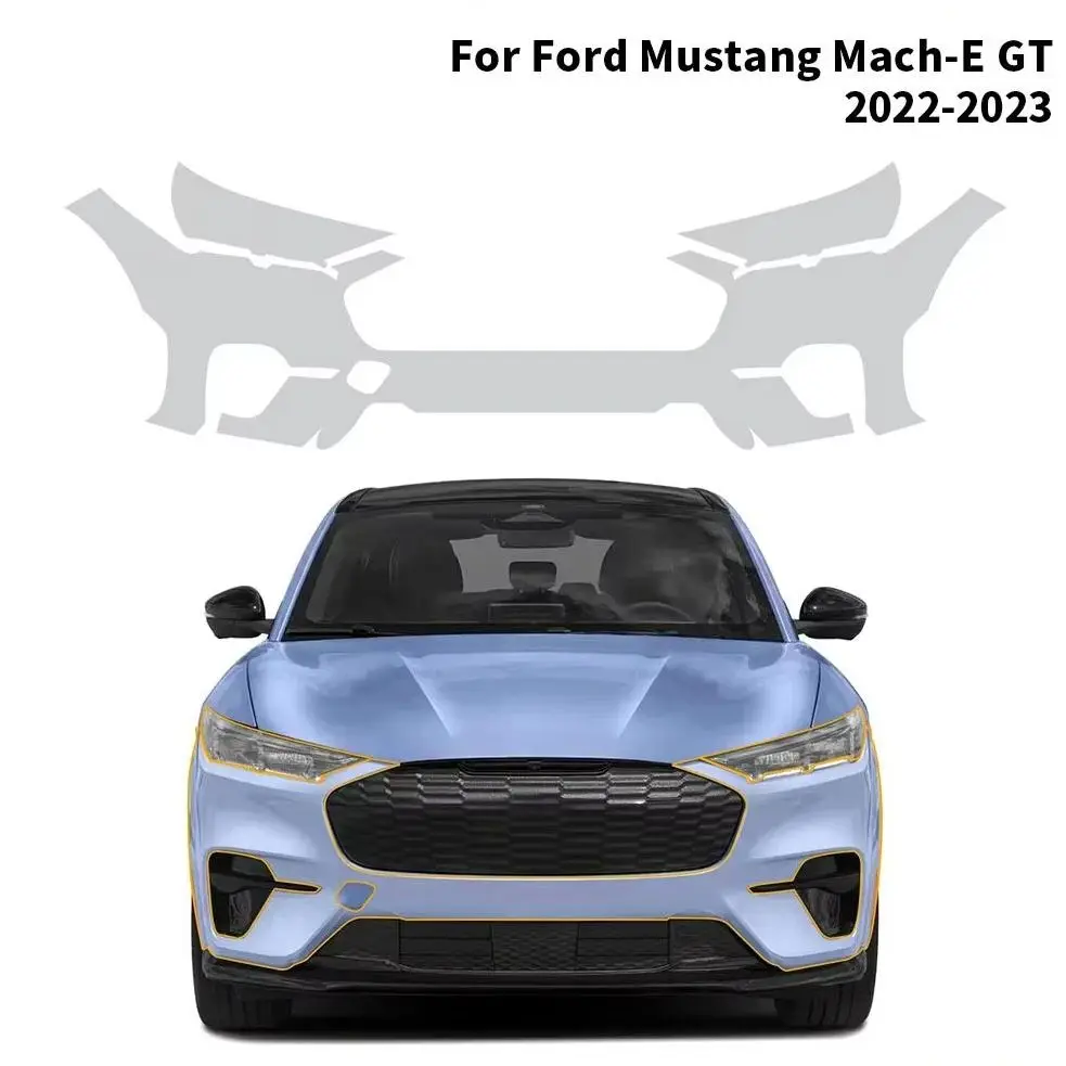 For Ford Mustang Mach-E GT 2022-2023 TPU Bumper Scratch-Resistant Self-Healing Paint Protection Film Invisible Pre-cut PPF Kit﻿