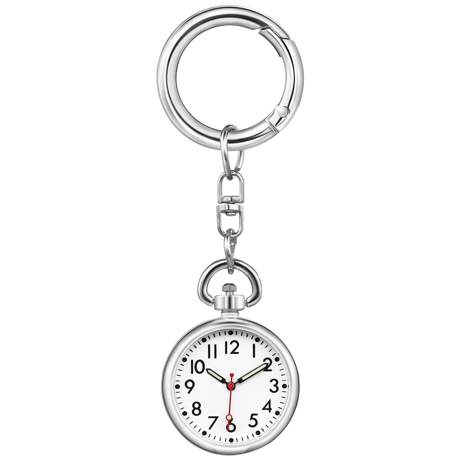 Luminous Nurse Pocket Watch Keychain – Portable Clip-on Hanging Fob Watch for Medical Staff