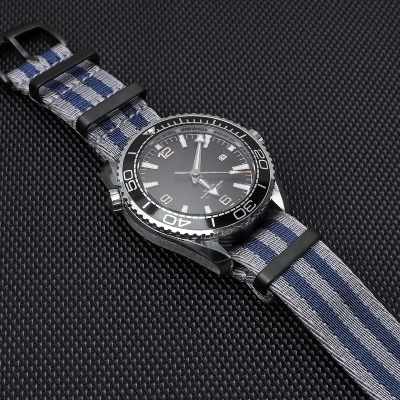 Hochwertiges NATO-Nylon-Uhrenarmband für OMEGA Seamaster und Seiko SKX007, robustes Armband für Damen und Herren, 18/20/22/24 mm, universelles, gewebtes Armband. – Detail 8