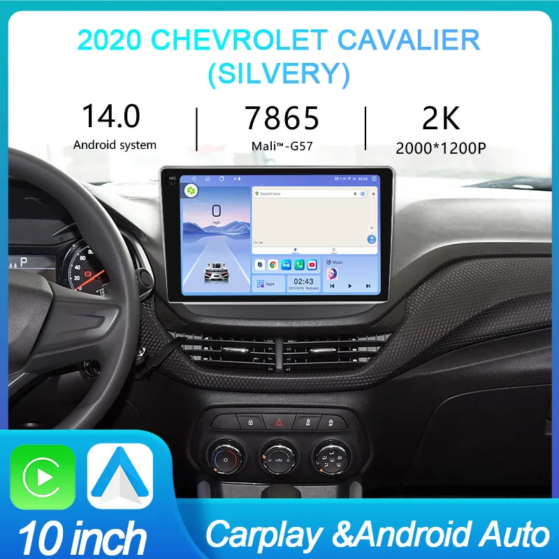 

MeiHua 10-дюймовый 2K QLED автомобильный радиоприемник для Chevrolet Cavalier 4G видео мультимедийный GPS плеер 4G Wi-Fi Carplay Auto 8 + 256G стерео
