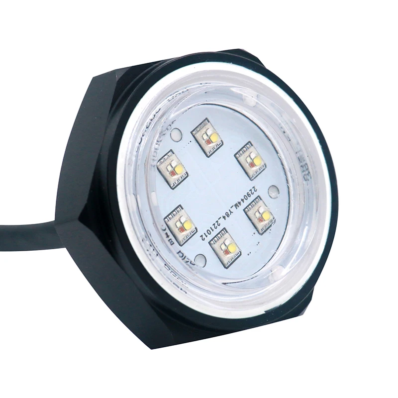 DY-DPN45 NPT RGBW 컬러 원격 전화 변경, 12V 스키프 요트 카약 수중 LED 보트 드레인 플러그 라이트, 24W, 1/2 인치