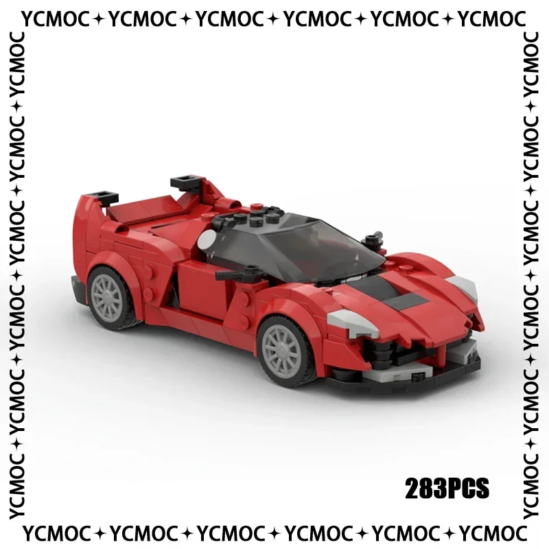 Car Series YcMoc Building Blocks Classic Red V2 Model Brand-name Vehicle Technology Bricks Sportscar DIY Toys For Children