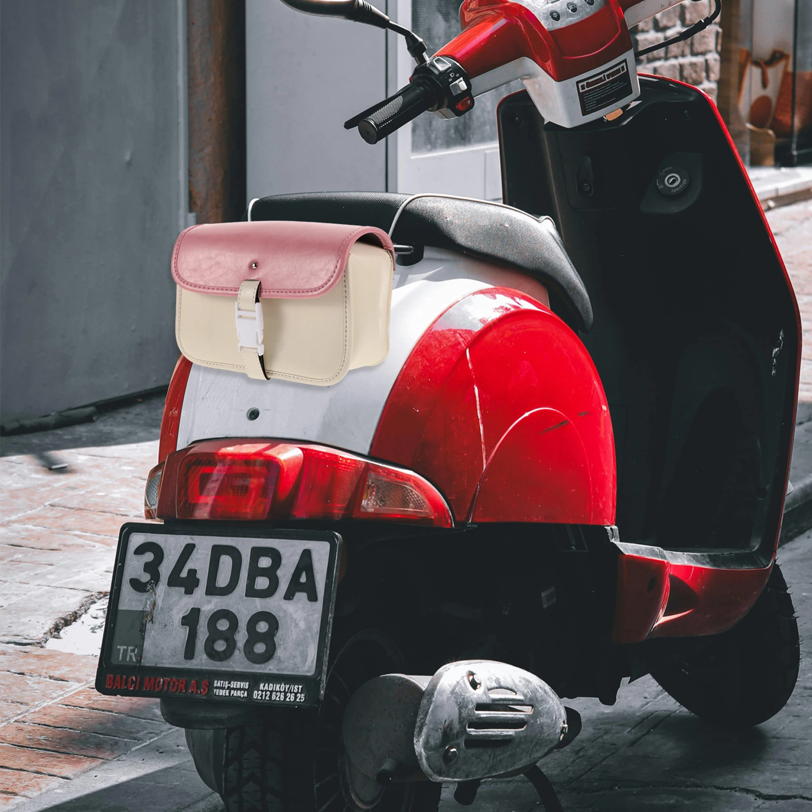 

Multifunctional Motorcycle Front Handlebar Storage For Electric Bike Thick Material Retro Design Easy Installation Portable