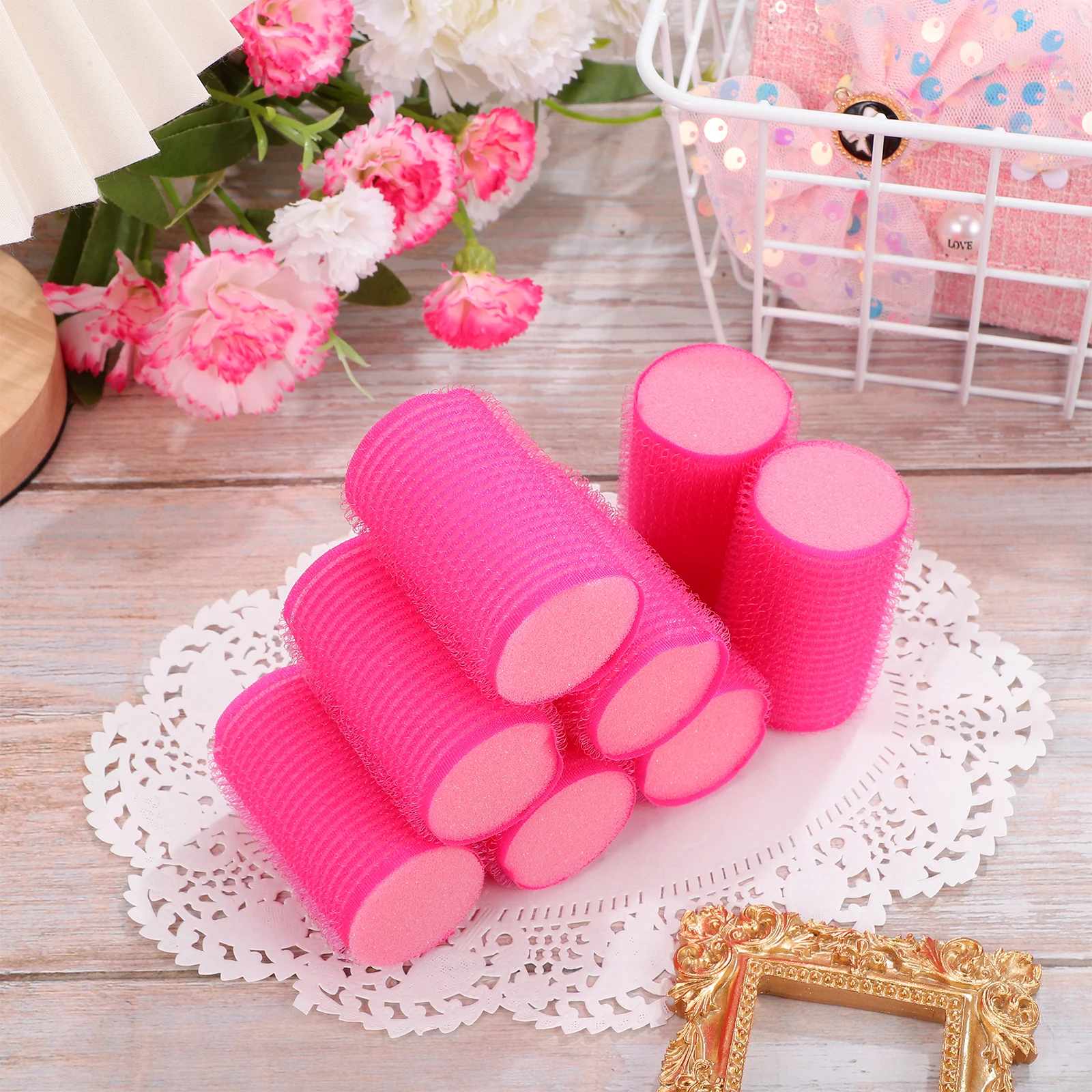 

8pcs Self Adhesive Hair Curler Sponge Rollers Styling Tool Soft Foam Sticks Women Hair Curlier Temporary curls Solution