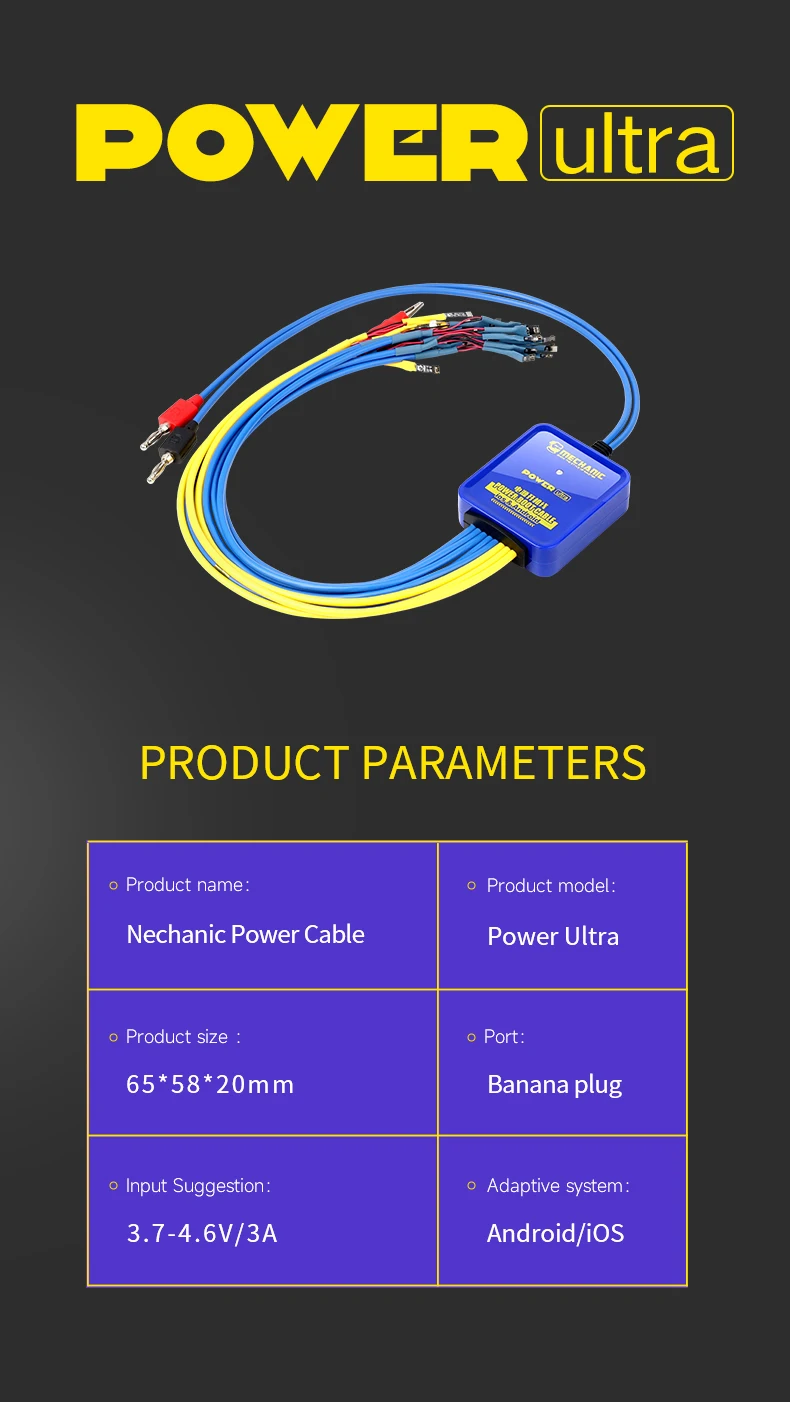 Линия управления загрузкой Mechanic Power Ultra Power Max для iPhone X-15 PM Xiaomi Samsung Oppo, тестовый кабель загрузки источника питания, шнур