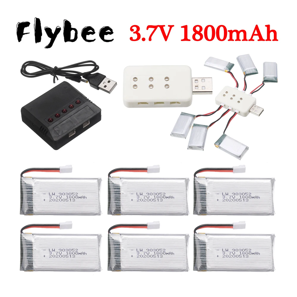 3.7V 1800mAh lipo Battery/charger for KY601S SYMA X5 X5S X5C X5SC X5SH X5SW X5UW X5HW M18 HQ898 Drone Helicopter battery Parts