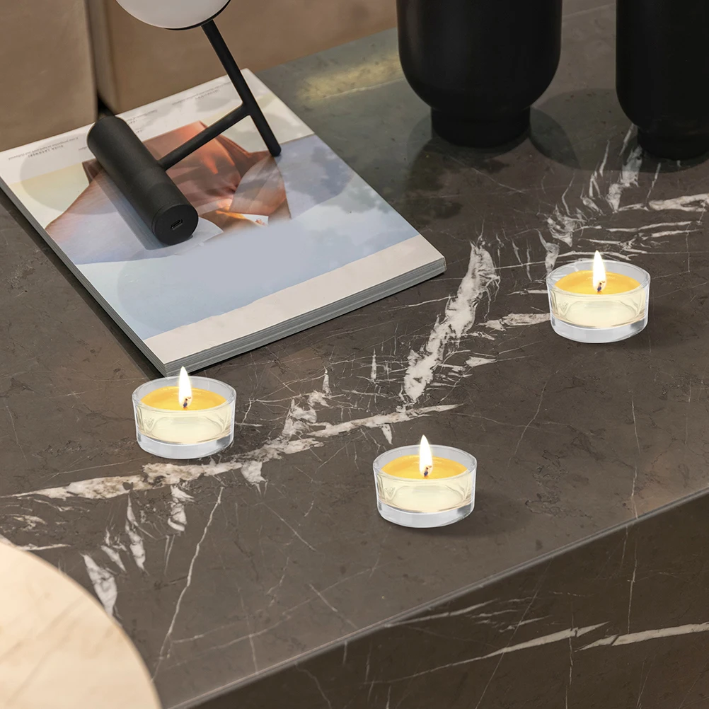 

15 Pcs Tea Lights Candles Tealight Holder Glass Clear Cup Empty Cups Glasses Holders Candlestick